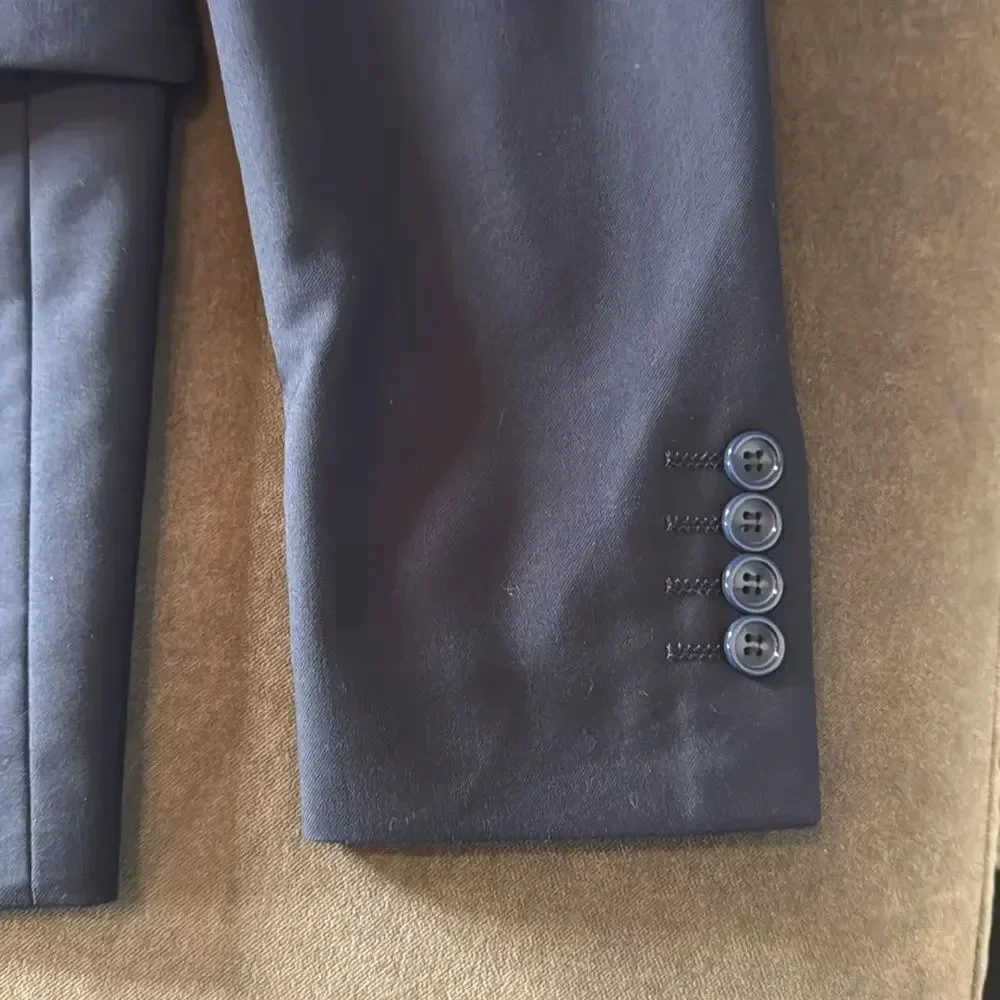 Men’s Dark Blue 2 Piece Formal Suit Notched Lapel Size 34 Jacket 31 Pants NEW
